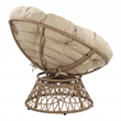 Scranton & Co Boho Swivel Chair in Cream with Natural Wicker Weave Frame