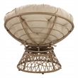 Scranton & Co Boho Swivel Chair in Cream with Natural Wicker Weave Frame
