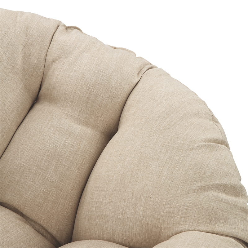 Scranton & Co Boho Swivel Chair in Cream with Natural Wicker Weave Frame