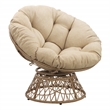Scranton & Co Boho Swivel Chair in Cream with Natural Wicker Weave Frame