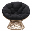 Scranton & Co Boho Swivel Chair in Black with Natural Wicker Weave Frame
