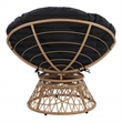 Scranton & Co Boho Swivel Chair in Black with Natural Wicker Weave Frame