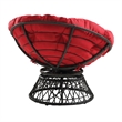 Scranton & Co Boho Swivel Chair in Red with Black Resin Wicker Frame