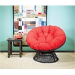 Scranton & Co Boho Swivel Chair in Red with Black Resin Wicker Frame