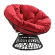 Scranton & Co Boho Swivel Chair in Red with Black Resin Wicker Frame