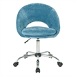 Scranton & Co Height Adjustable Home Office Chair in Blue Velvet