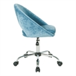 Scranton & Co Height Adjustable Home Office Chair in Blue Velvet