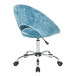 Scranton & Co Height Adjustable Home Office Chair in Blue Velvet
