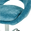 Scranton & Co Height Adjustable Home Office Chair in Blue Velvet