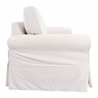 Scranton & Co Loveseat with Washable Ivory Beige Slip Fabric Cover