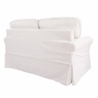Scranton & Co Loveseat with Washable Ivory Beige Slip Fabric Cover