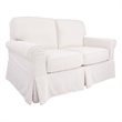Scranton & Co Loveseat with Washable Ivory Beige Slip Fabric Cover