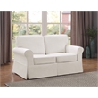 Scranton & Co Loveseat with Washable Ivory Beige Slip Fabric Cover