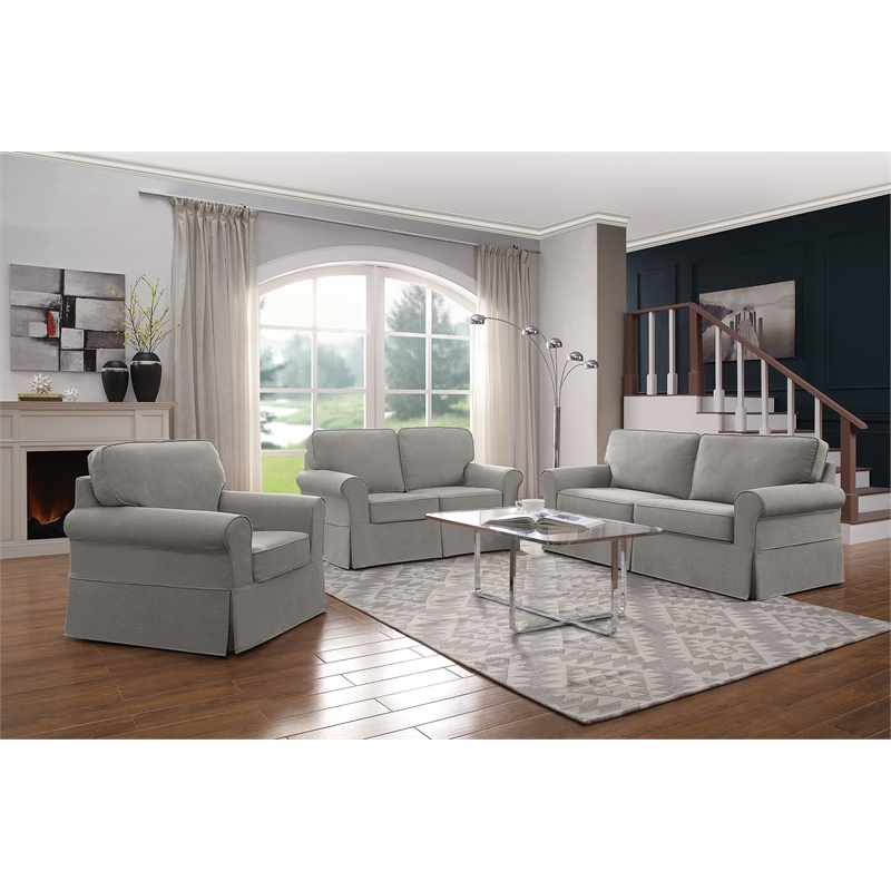 Scranton & Co Cottage Chair with Washable Fog Gray Fabric Slip Cover