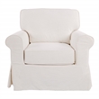 Scranton & Co Cottage Chair with Ivory Beige Washable Fabric Slip Cover