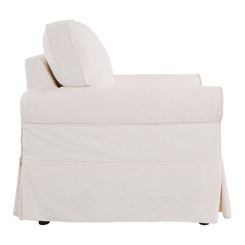 Scranton & Co Cottage Chair with Ivory Beige Washable Fabric Slip Cover