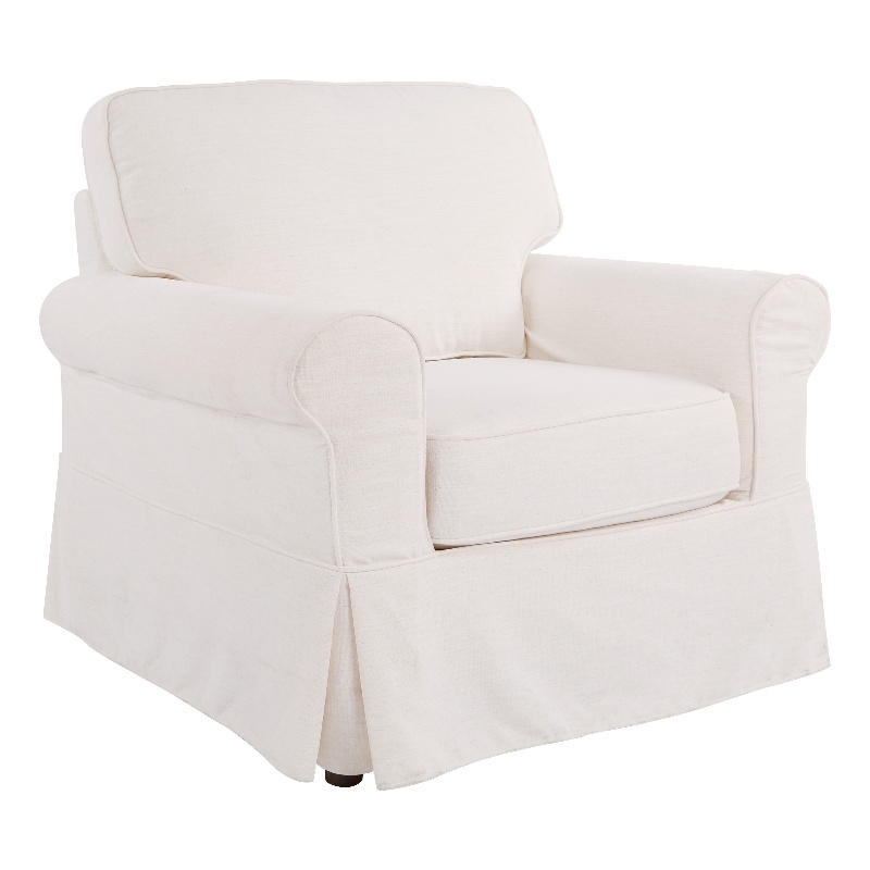 Scranton & Co Cottage Chair with Ivory Beige Washable Fabric Slip Cover