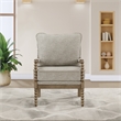 Scranton & Co Spindle Accent Chair in Fog Brown with Rustic Brown Finish