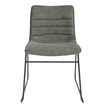Scranton & Co Stacking Chair in Olive Green Faux Leather Black Base 2 Pack