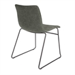Scranton & Co Stacking Chair in Olive Green Faux Leather Black Base 2 Pack
