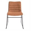 Scranton & Co Stacking Chair in Sand Brown Faux Leather Black Base 2 Pack