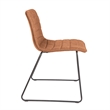 Scranton & Co Stacking Chair in Sand Brown Faux Leather Black Base 2 Pack