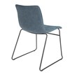 Scranton & Co Stacking Chair in Navy Blue Faux Leather Black Base 2 Pack