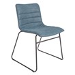 Scranton & Co Stacking Chair in Navy Blue Faux Leather Black Base 2 Pack