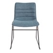 Scranton & Co Stacking Chair in Navy Blue Faux Leather Black Base 2 Pack