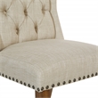 Scranton & Co Tufted Wing Dining Chair in Linen Cream with Nailhead Trim