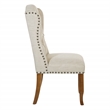 Scranton & Co Tufted Wing Dining Chair in Linen Cream with Nailhead Trim