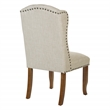 Scranton & Co Tufted Wing Dining Chair in Linen Cream with Nailhead Trim