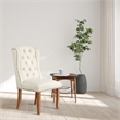 Scranton & Co Tufted Wing Dining Chair in Linen Cream with Nailhead Trim