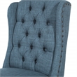 Scranton & Co Navy Blue Tufted Wing Back Dining Chair with Bronze Nailheads