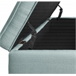 Scranton & Co Mid-Century Modern Storage Bench in Sea Blue with Spice Legs