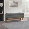 Scranton & Co Mid-Century Modern Storage Bench in Charcoal with Spice Legs