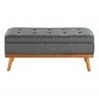 Scranton & Co Mid-Century Modern Storage Bench in Charcoal with Spice Legs