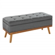 Scranton & Co Mid-Century Modern Storage Bench in Charcoal with Spice Legs