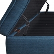 Scranton & Co Mid-Century Modern Storage Bench in Azure Blue with Spice Legs
