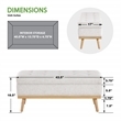 Scranton & Co Mid-Century Modern Storage Bench in Linen White with Wood Legs