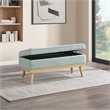 Scranton & Co Mid-Century Storage Bench in Mist Green with Wood Legs