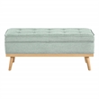 Scranton & Co Mid-Century Storage Bench in Mist Green with Wood Legs
