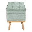 Scranton & Co Mid-Century Storage Bench in Mist Green with Wood Legs
