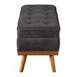 Scranton & Co Mid-Century Storage Bench in Charcoal Faux Leather