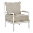 Scranton & Co Classic Spindle Chair in Linen White with Antique White Frame