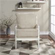 Scranton & Co Classic Spindle Chair in Linen White with Antique White Frame