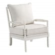 Scranton & Co Classic Spindle Arm Chair in Linen Beige with White Frame