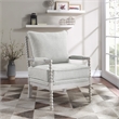 Scranton & Co Spindle Accent Chair in Smoke Gray with White Frame