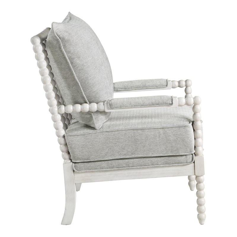 Scranton & Co Spindle Accent Chair in Smoke Gray with White Frame