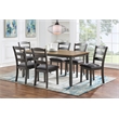 Scranton & Co 7-Piece Wood Dining Table Set in Natural Top and Gray Base